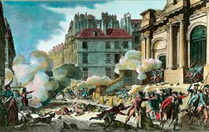 Rewolucja Francuska: 13 roku IV; Generał Bonaparte (Napoleon I Bonaparte) kazał przywieźć broń, powstańcy strzelali na schodach kościoła św. Rocha w Paryżu 4 października