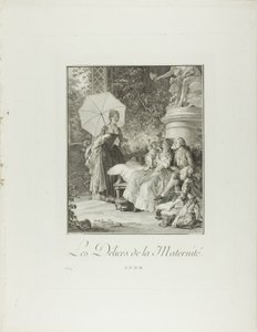 Rozkosze macierzyństwa, z Monument du Costume Physique et Moral de la fin du Dix-huitième siècle autorstwa Isidore Stanislas Helman