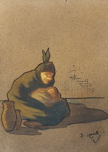 Kobieta kretynka w Boí autorstwa Isidre Nonell