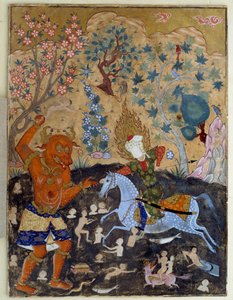 Art Islam: Strona falnamy: Iman Reza walczy z Div autorstwa Islamic School