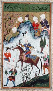Ms B-284 fol.50b The Kings Hunt, z Dywanu Huseyna Bayqary, ok. 1540 autorstwa Islamic School