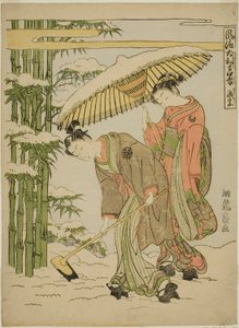 Moso (chiński: Meng Zong), z serii „Modne japońskie wersje dwudziestu czterech wzorców synowskiej pobożności (Furyu Yamato nijushiko)” autorstwa Isoda Koryusai
