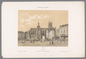 Widok na kościół Saint-Jacques i posąg Duquesne w Dieppe Dieppe. l