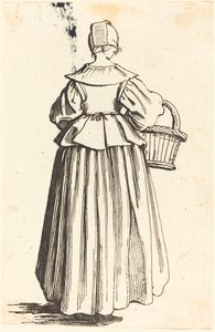 Wieśniaczka z koszem, widziana z tyłu autorstwa Israel Henriet after Jacques Callot