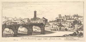 Most Senatorski, dziś nazywany Ponte Rotto (Zepsuty Most), ok. 1748 r. (ryc.) autorstwa Israël Silvestre