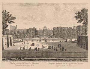 Widok na Pałac i ogrody Tuileries z dziedzińca Queens autorstwa Israël Silvestre