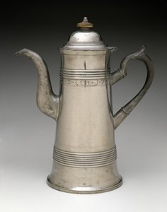 Czajnik, ok. 1820-1840 (cyna, drewno) autorstwa Israel Trask
