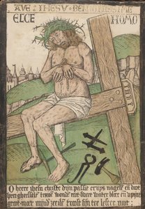 Album z dwunastoma rycinami Pasji, Drzeworyt Chrystusa jako Człowieka, koniec XV w. autorstwa Israhel van Meckenem
