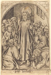 Chrystus ukazujący się uczniom, c. 1465. autorstwa Israhel van Meckenem