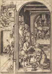 Chrystus obmywa stopy apostołom autorstwa Israhel van Meckenem