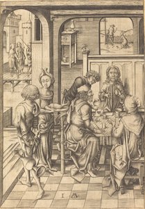 Chrystus w Emaus, c. 1480. autorstwa Israhel van Meckenem