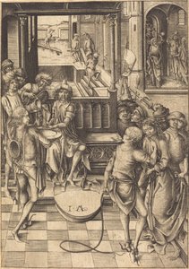 Chrystus przed Piłatem, ca. 1480. autorstwa Israhel van Meckenem