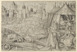 Judith z głową Holofernesa, n.d. autorstwa Israhel van Meckenem