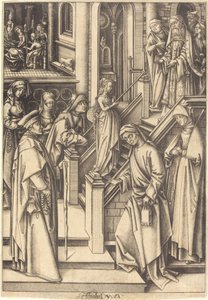 Ofiarowanie Najświętszej Maryi Panny, c. 14901500. autorstwa Israhel van Meckenem