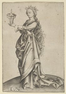 Trzecia Mądra Dziewica, ca. 1450-1503. autorstwa Israhel van Meckenem