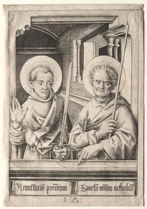 Dwunastu apostołów: św. Szymon (?) i św. Mateusz autorstwa Israhel van Meckenem