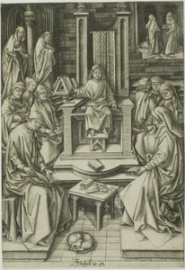Chrystus wśród lekarzy autorstwa Israhel van Meckenem the younger