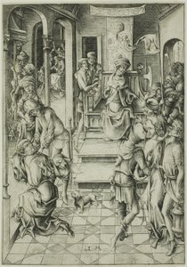 Chrystus przed Annaszem autorstwa Israhel van Meckenem the younger