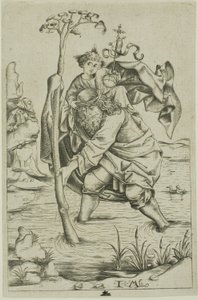 Święty Krzysztof autorstwa Israhel van Meckenem the younger