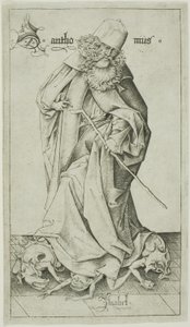 Święty Antoni autorstwa Israhel van Meckenem the younger