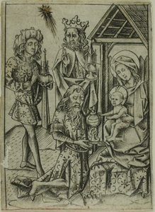 Adoracja Trzech Króli autorstwa Israhel van Meckenem the younger