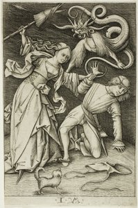 Walka o spodnie autorstwa Israhel van Meckenem the younger
