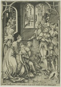Samobójstwo Lukrecji autorstwa Israhel van Meckenem the younger