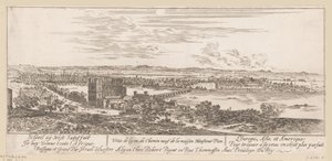 Widok na Lyon z domu pana Piona Veue de Lyon du Chemin neuf de la maison Monsieur Pion (tytuł na obiekcie)
