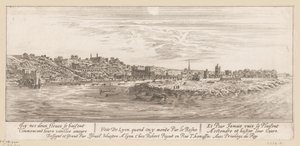 Widok z Renu na Lyon Veue de Lyon quand on y monte par le Rosne (tytuł na obiekcie)