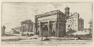 Veduta del Arco di Septimio Severus, et del Campidoglio autorstwa Israël Silvestre