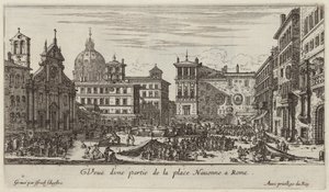 Widok części Piazza Navona w Rzymie autorstwa Israël Silvestre