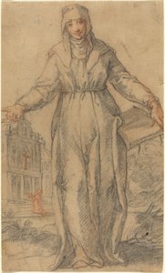 Święta kobieta (św. Klara z Asyżu czy św. Katarzyna ze Sieny?) autorstwa Italian 17th Century