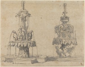 Dwie fontanny autorstwa Italian 17th Century