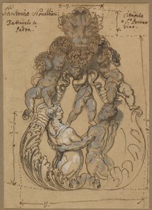 Kołatka z Tritonem, Nereidem i Putti autorstwa Italian 17th or 18th Century