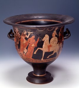 Krater z Cumae reprezentujący scenę ofiarowania (terakota, 320-310 pne)