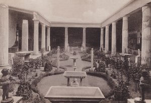 Casa Dei Vettii, Peristilio, Dom Vettii, Perystyl (zdjęcie czarno-białe) autorstwa Italian Photographer