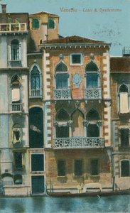 Casa di Desdemona (Dom Desdemonas), Wenecja. Pocztówka wysłana w 1913 roku. autorstwa Italian Photographer