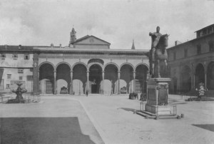Florencja, kościół SS Annunziata (zdjęcie czarno-białe) autorstwa Italian Photographer