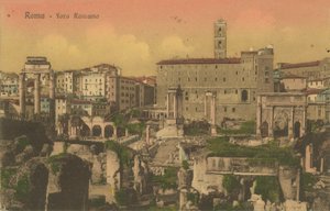 Forum Romanum, Rzym. Pocztówka wysłana w 1913 r. autorstwa Italian Photographer