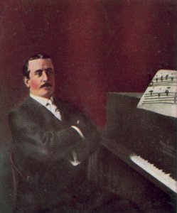 Giacomo Puccini, włoski kompozytor (zdjęcie kolorowe) autorstwa Italian Photographer