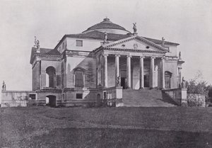 Włochy: Villa Rotonda Palladio, niedaleko Vicenzy (zdjęcie czarno-białe) autorstwa Italian Photographer