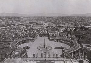 Włochy: Rzym, panorama z kopuły Bazyliki św. Piotra (zdjęcie czarno-białe) autorstwa Italian Photographer