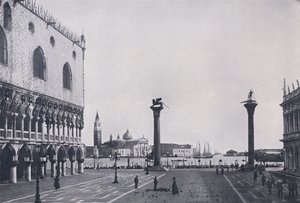 Włochy: Wenecja, Piazzetta (zdjęcie czarno-białe) autorstwa Italian Photographer