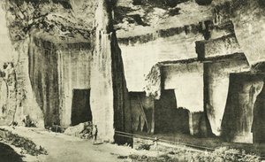 Latomia del Paradiso lub dei Cordari (zdjęcie czarno-białe) autorstwa Italian Photographer