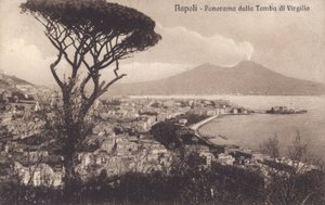 Neapol - Neapol, panorama z grobowca Wergiliusza (zdjęcie czarno-białe) autorstwa Italian Photographer