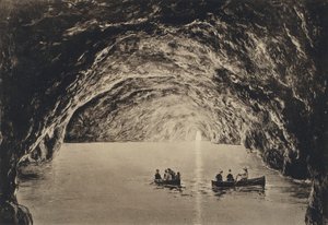 Neapol: Capri, Błękitna Grota (zdjęcie czarno-białe)