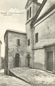 Perugia: Kościół parafialny Santa Croce (zdjęcie czarno-białe) autorstwa Italian Photographer