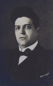 Pietro Mascagni, włoski kompozytor opery Cavalleria Rusticana (zdjęcie czarno-białe) autorstwa Italian Photographer