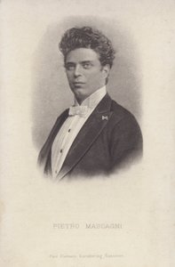 Pietro Mascagni, włoski kompozytor opery Cavalleria Rusticana (zdjęcie czarno-białe) autorstwa Italian Photographer