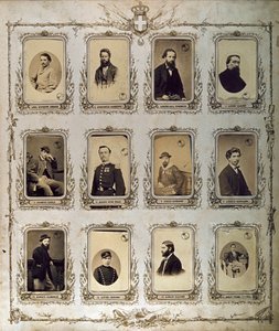 Risorgimento: portrety Tysiąca (lub Czerwonych Koszul), który uczestniczył w wyprawie Giuseppe Garibaldiego. 1860-1861 Studio Pavia Geny. Museo del Risorgimento w Rzymie autorstwa Italian Photographer